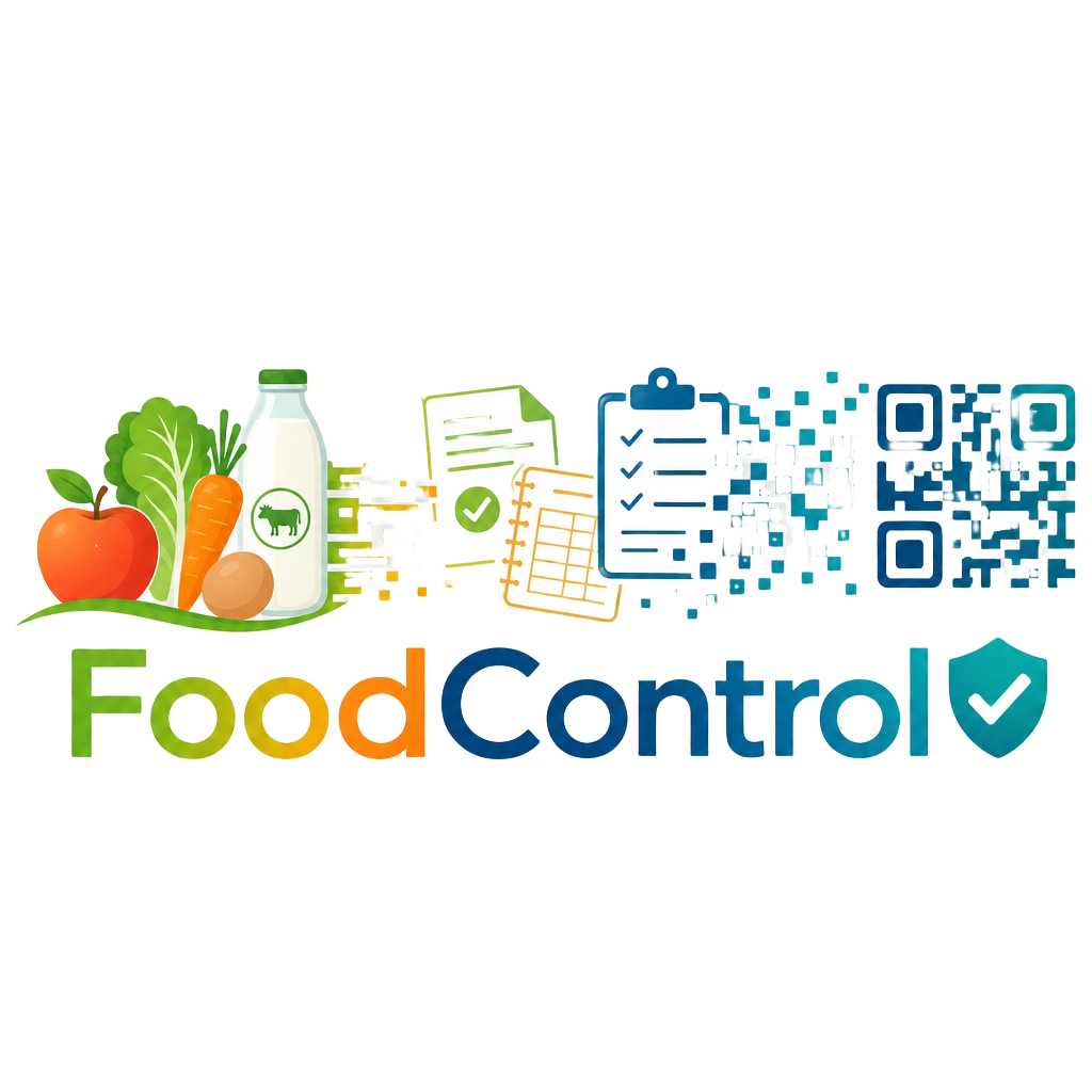 Логото на foodcontrol — храни, документи и QR код